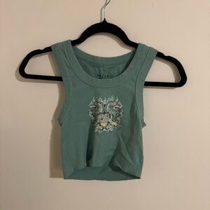 Pacsun Green Cropped Tank Top